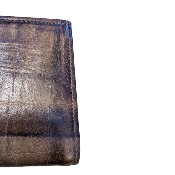 Vintage Wallet Cowhide Leather Womens Snap BiFold Brown Kiss Lock Change Western - Picture 9 of 9